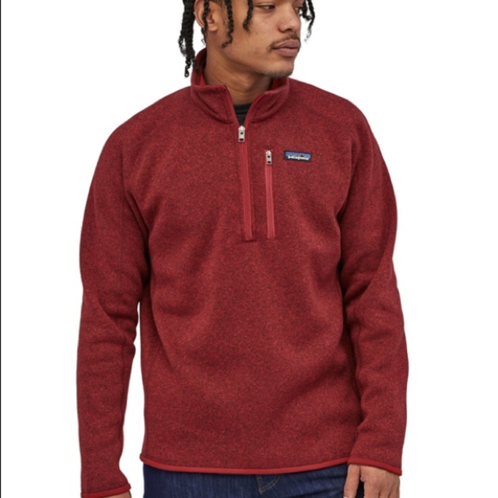 Brand New Men’s Better Sweater 1/4 zip, red